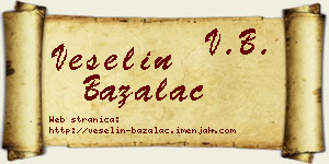 Veselin Bažalac vizit kartica
